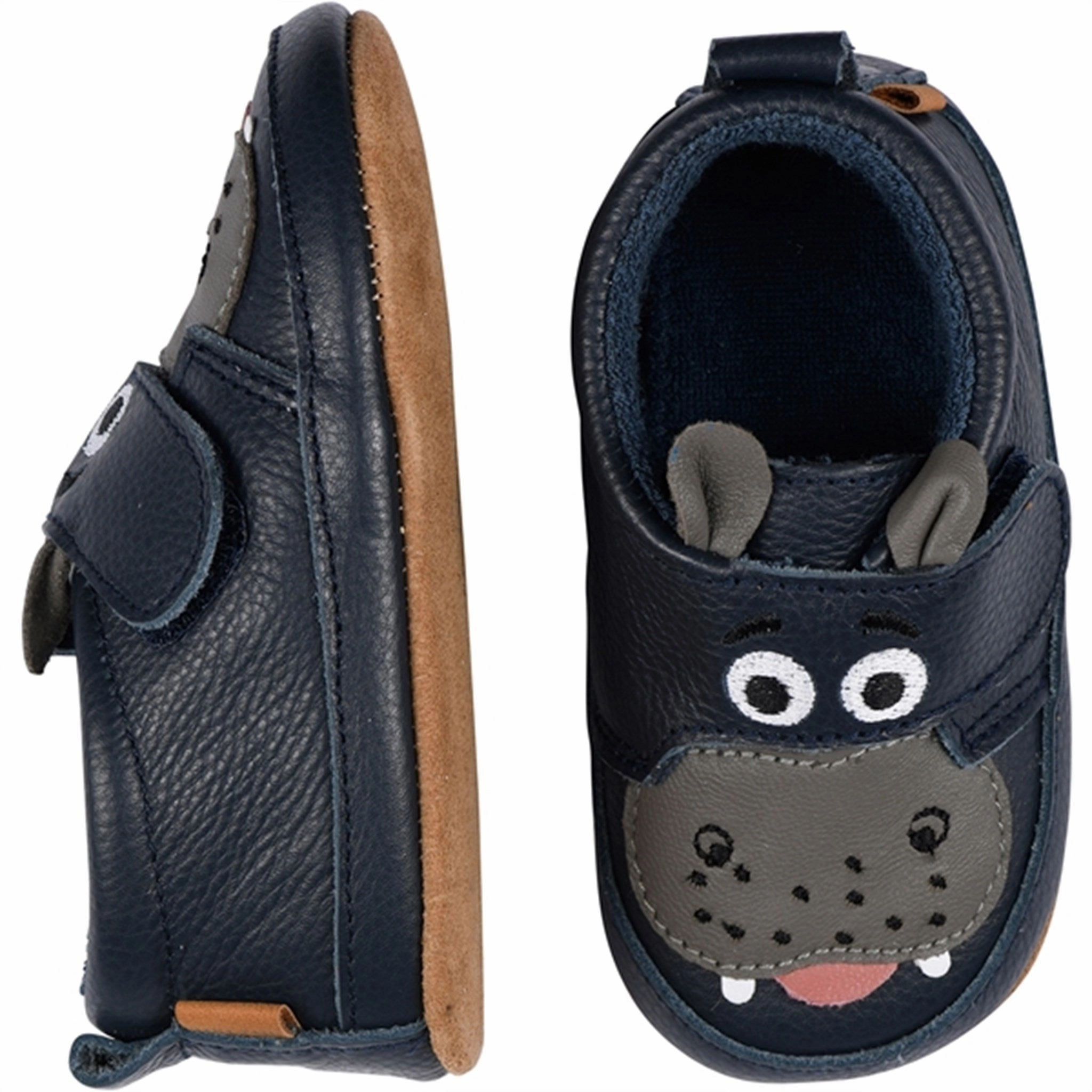MELTON Hippo Leather Slippers Marine House Slippers for Kids on sale