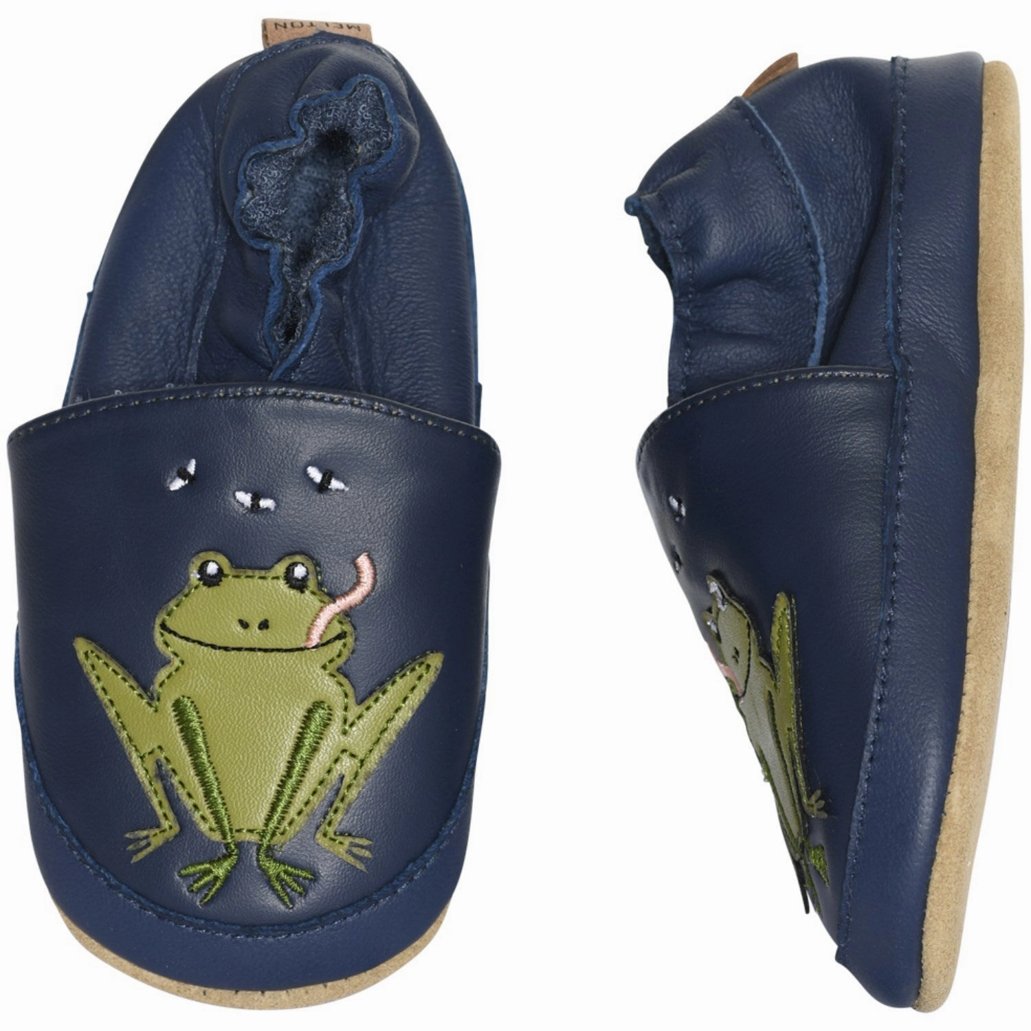 MELTON Navy Academy Frog leather slippers House Slippers for Kids on sale