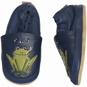 MELTON Navy Academy Frog leather slippers House Slippers for Kids on sale