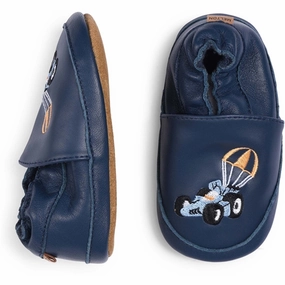 MELTON Race Car Leather Slippers Navy Academy House Slippers for Kids on sale