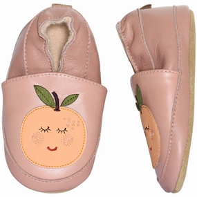 MELTON Rose Dawn Orange leather slippers House Slippers for Kids on sale