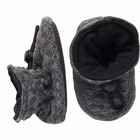 MELTON Textile Slippers Quilted Dark Grey Melange House Slippers for Kids on sale