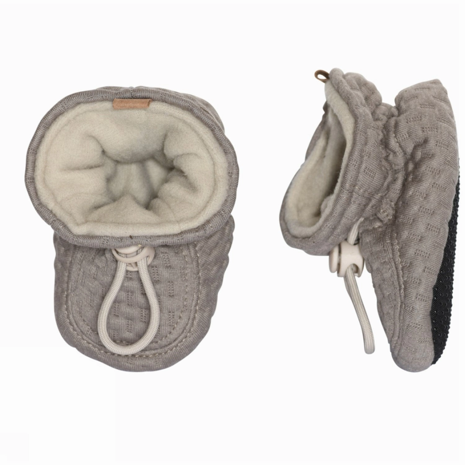 MELTON Textile Slippers Structure Beige Melange
