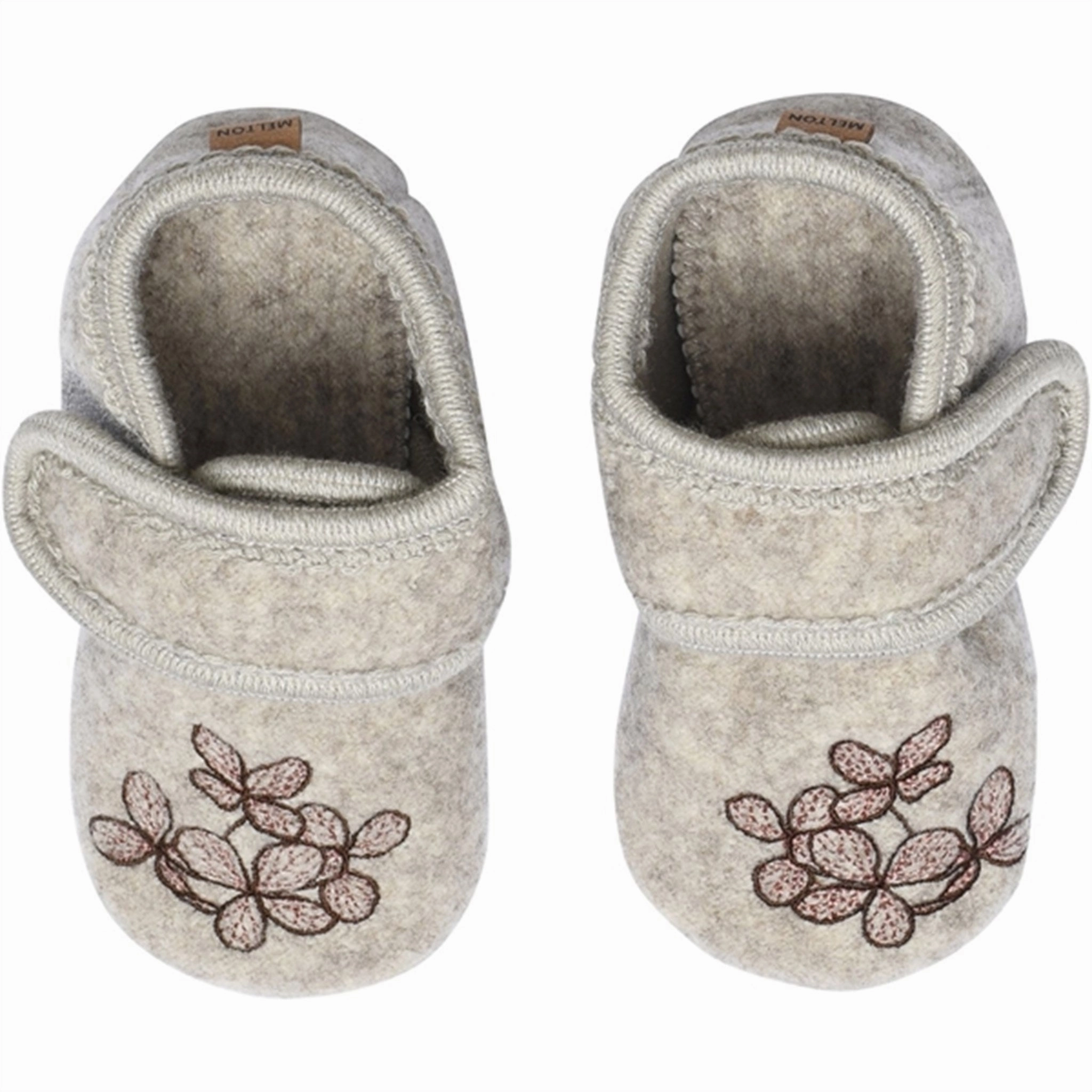 MELTON Wool Slippers Hydrangea Beige Melange House Slippers for Kids on sale