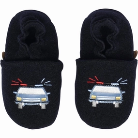 MELTON Wool Slippers Police Car Marine Wool Slippers Kids clearance