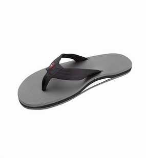 Men's Classic Rubber Sandal In Black/grey Discount Mens Beach Sandals