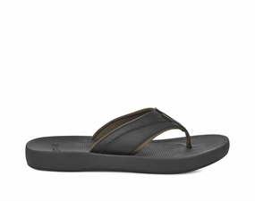 Men's Cosmic Seas H2O Flip Flops Sandals In Midnight Black Discount Mens Beach Sandals