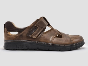 Men's Everyday Closed-Toe Leather Sandals In Brown Mens Sandals outlet deals