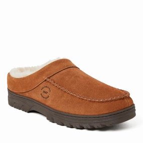 Men's Genuine Suede Clog Mens Slippers clearance sale