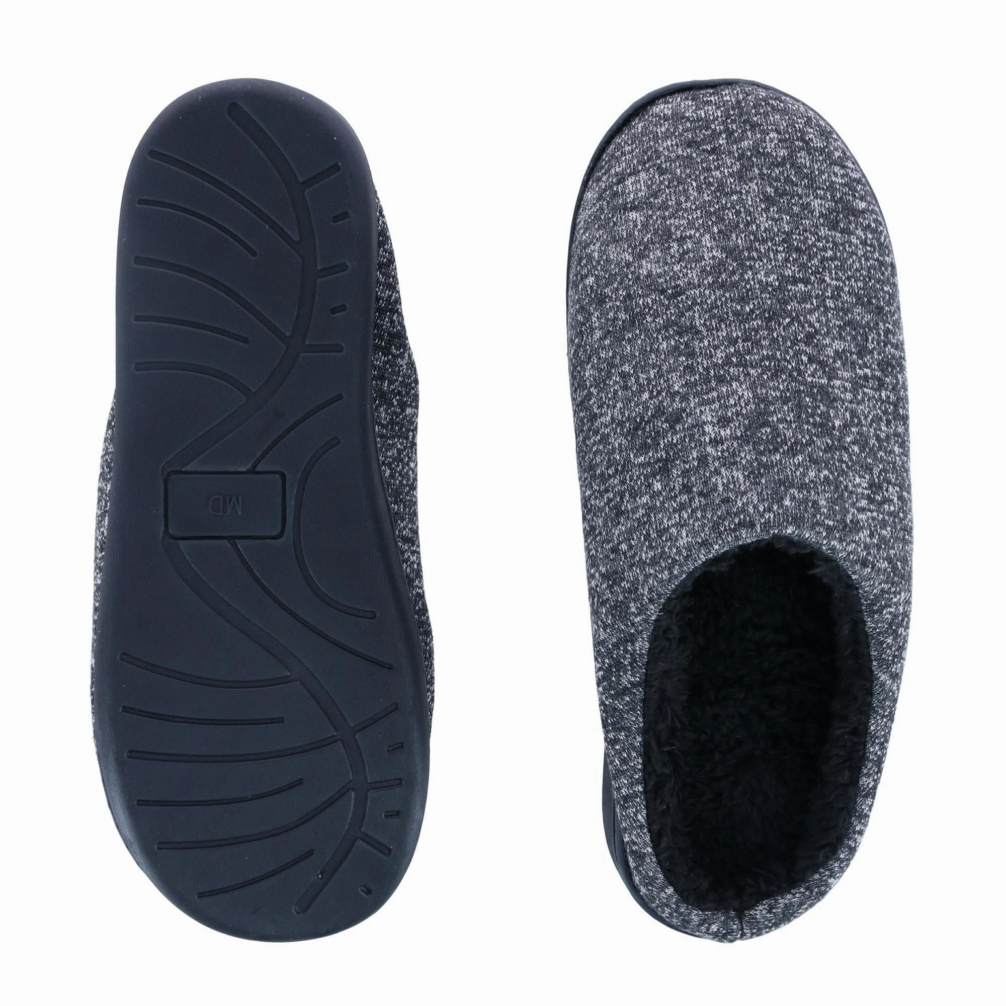 Men's Heathered Knit Hoodback Slipper