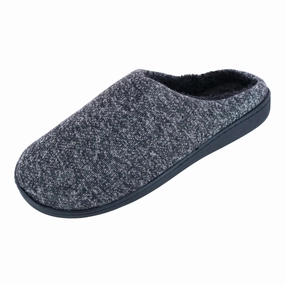 Men's Heathered Knit Hoodback Slipper Mens Slippers clearance sale