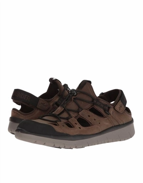 Men's Maroon Shoes In Black Rubber/cordovan Crazy Horse Mens Sandals outlet deals