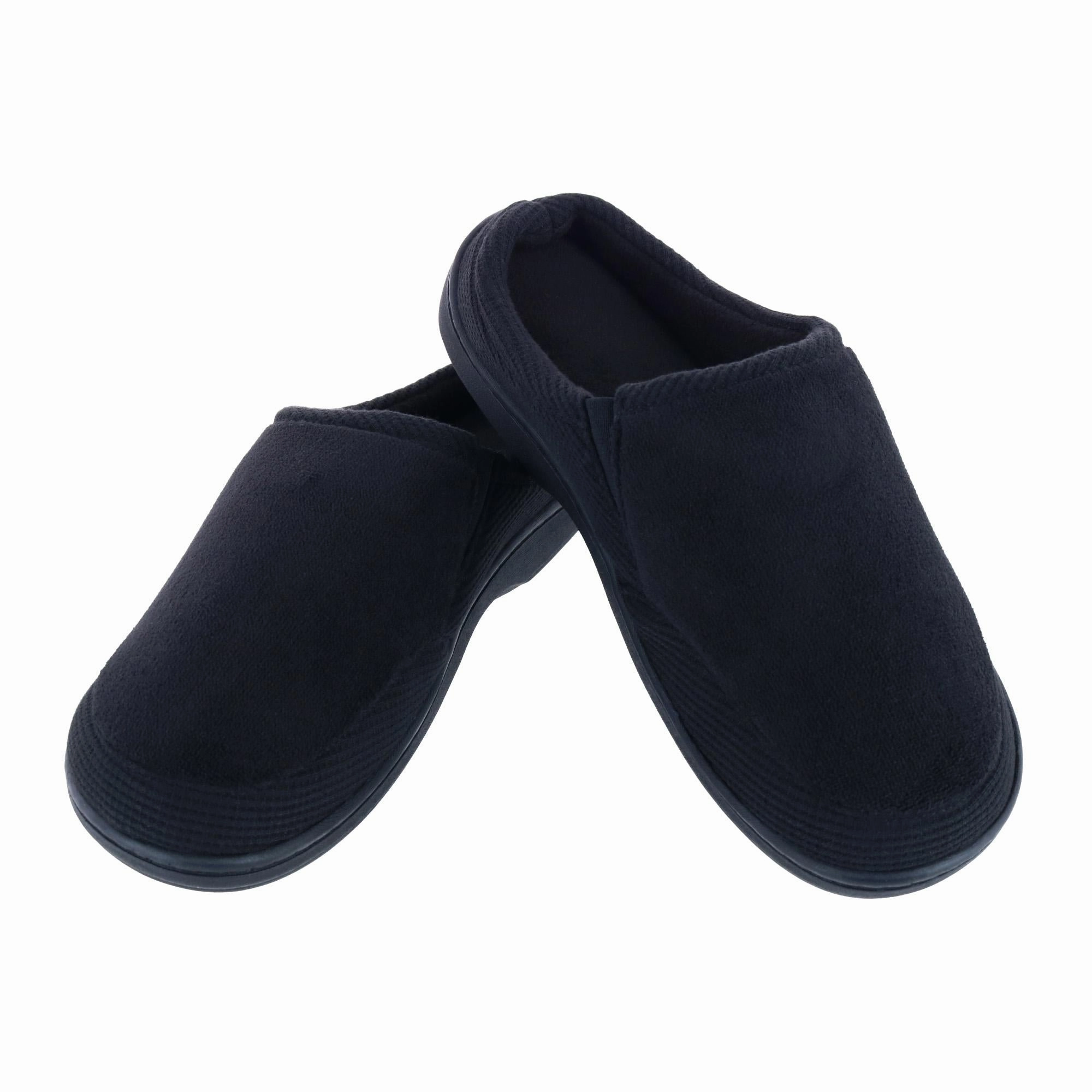 Men's Microterry and Waffle Travis Hoodback Slipper