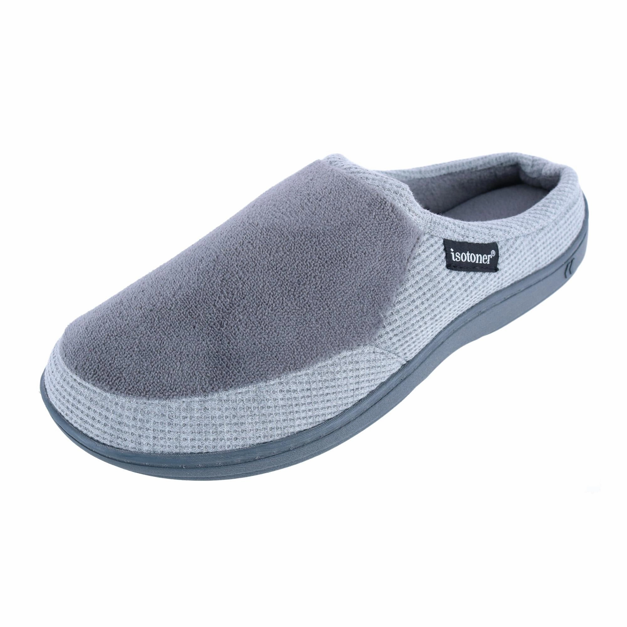 Men's Microterry and Waffle Travis Hoodback Slipper