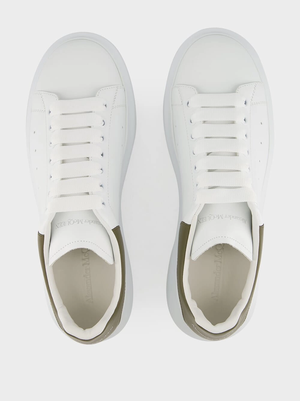Men's White and Khaki Oversized Sneakers
