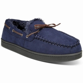 Mens Bow Manmade Moccasin Slippers Mens Slippers clearance sale