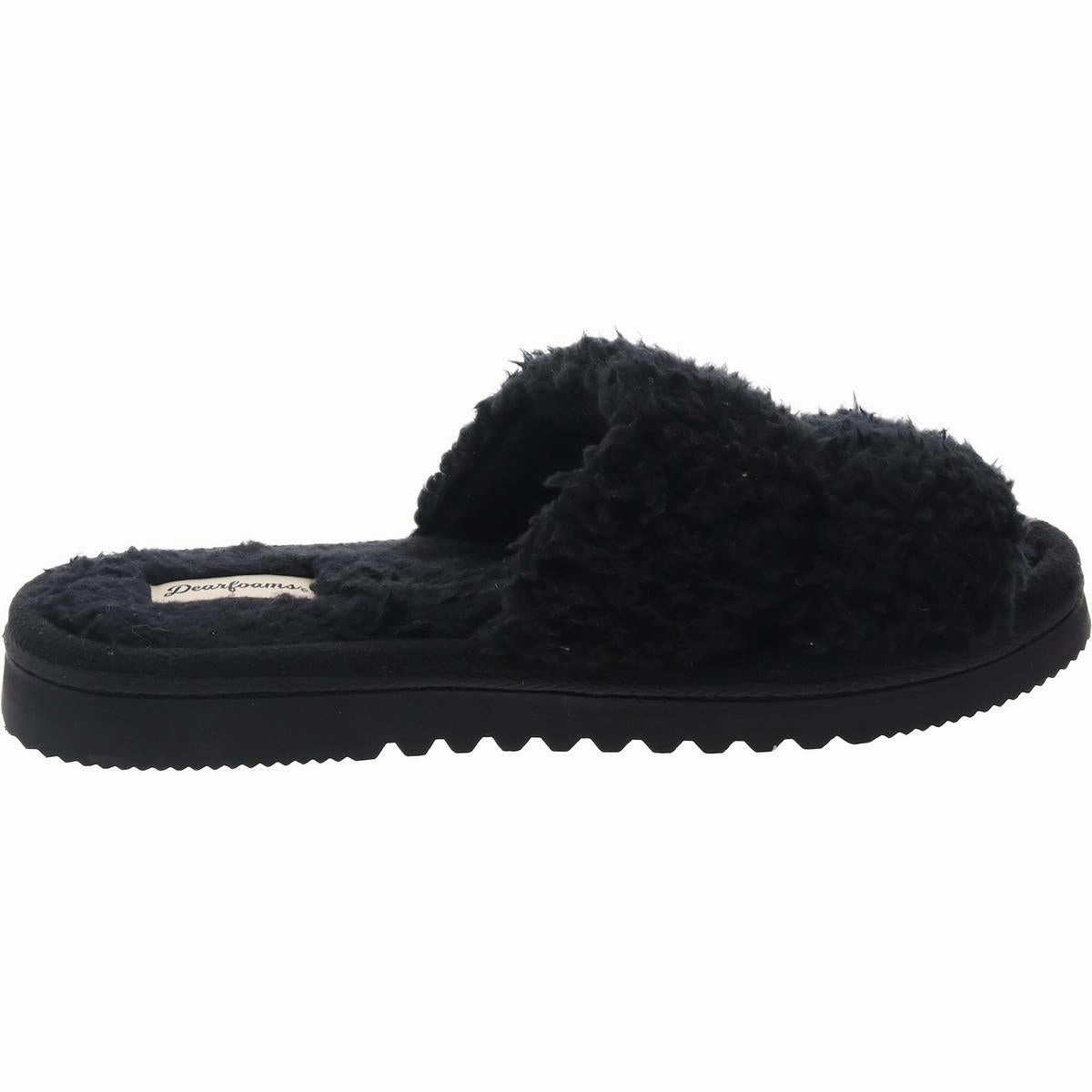 Mens Comfort Insole Faux Fur Slide Slippers