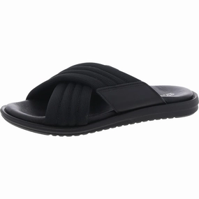 Mens Criss-Cross Leather Slide Sandals Discount Mens Beach Sandals