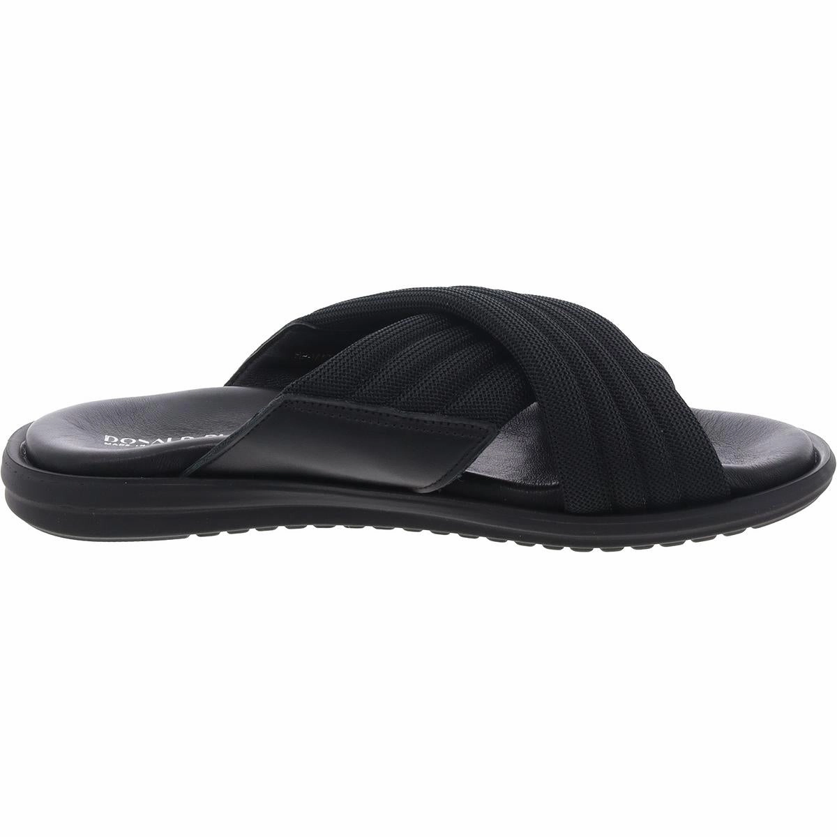 Mens Criss-Cross Leather Slide Sandals