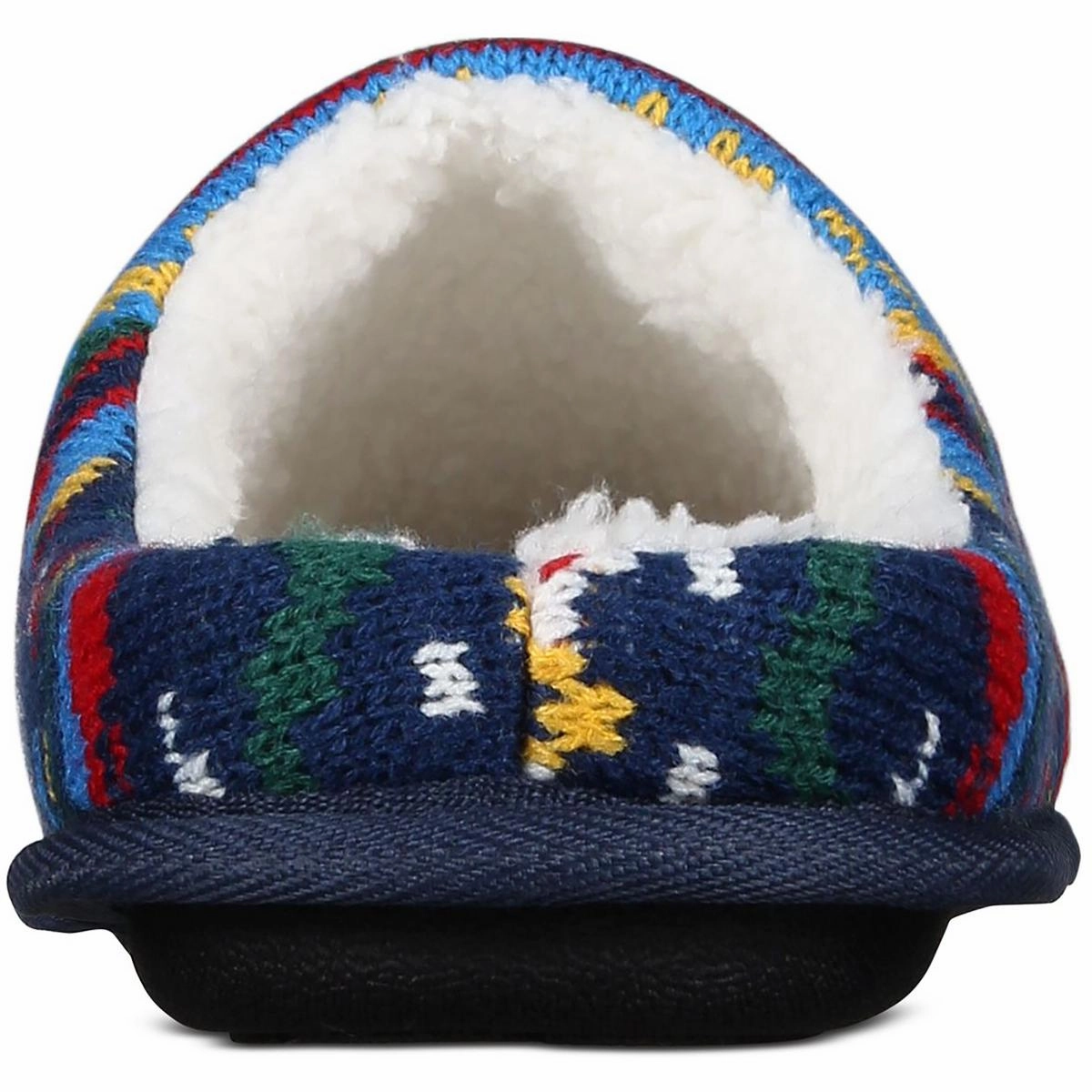 Mens Faux Fur Lined Knit Slide Slippers