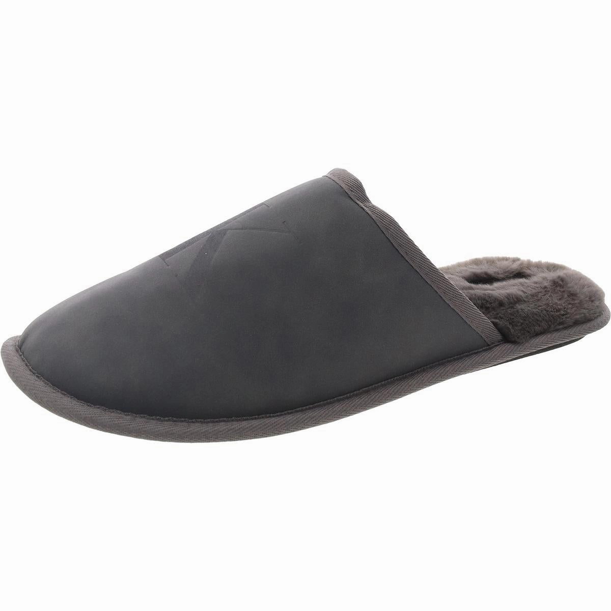 Mens Faux Fur Lined Man Made Slide Slippers Mens Slippers clearance sale