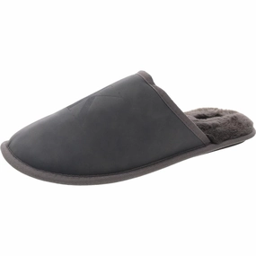Mens Faux Fur Lined Man Made Slide Slippers Mens Slippers clearance sale