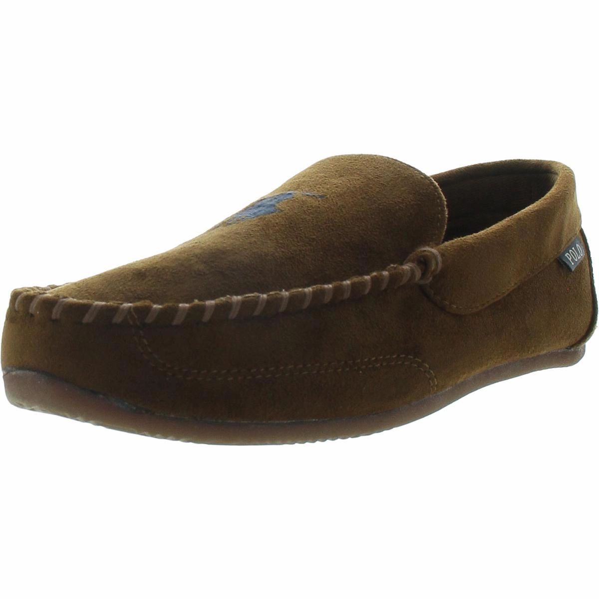 Mens Faux Suede Slip On Loafer Slippers
