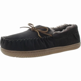 Mens Textured Suede Moccasin Slippers Mens Slippers clearance sale