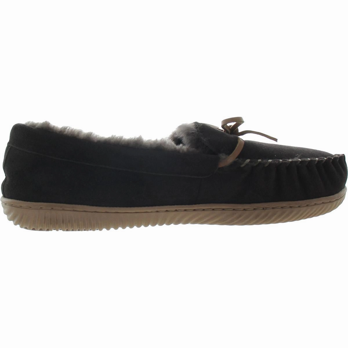 Mens Textured Suede Moccasin Slippers
