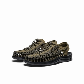 MenS Uneek Sandals -Medium In Dark Olive/black Discount Mens Beach Sandals