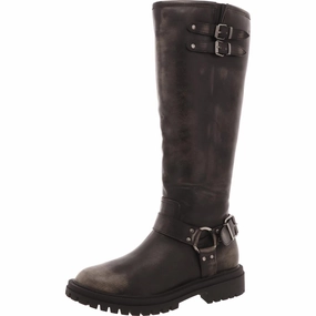 MH240803 Womens Zipper Faux Leather Motorcycle Boots Sale on Womens Trendy Boots