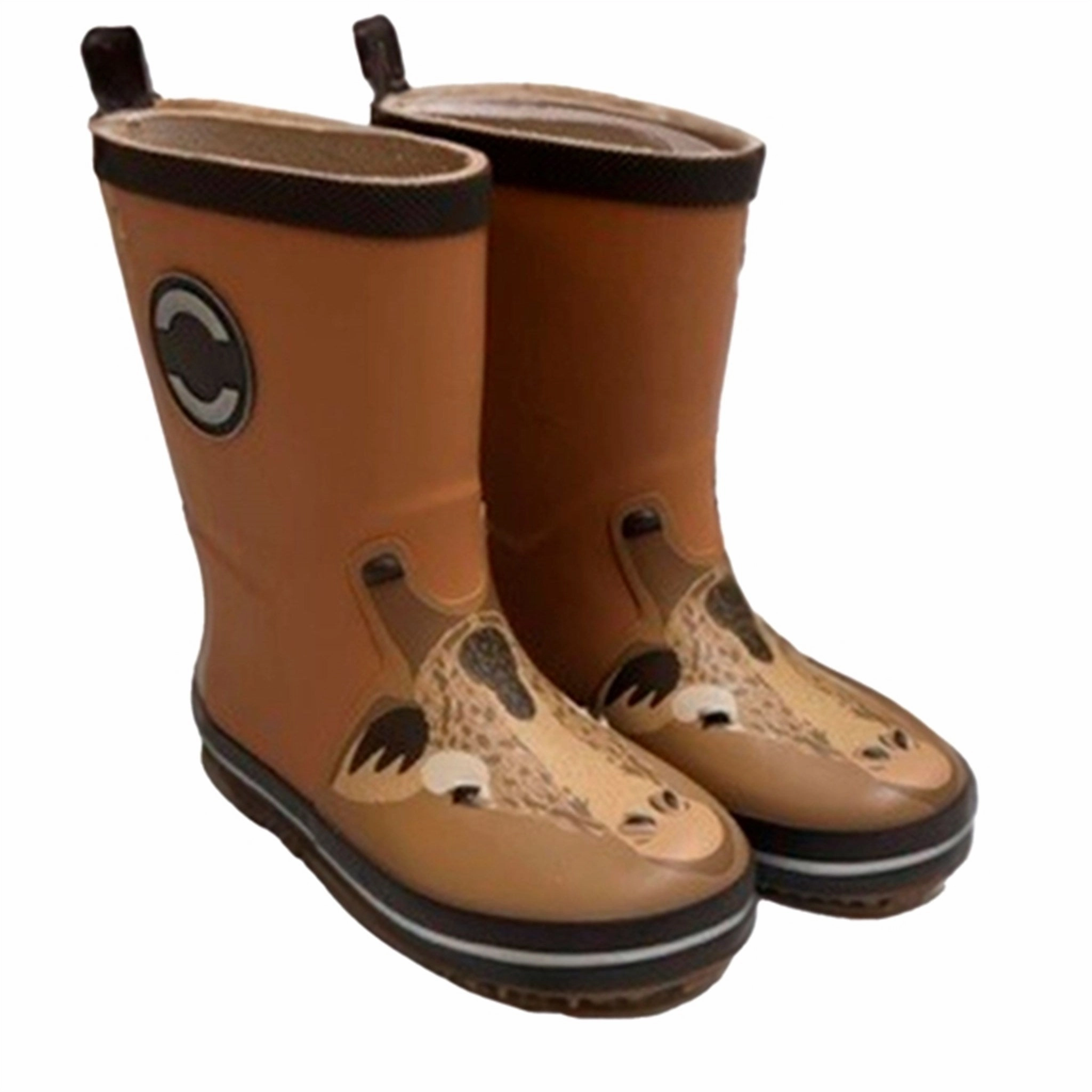 Mikk-Line 3D Wellies Giraffe Brown Sugar Kids Rain Boots with free shipping