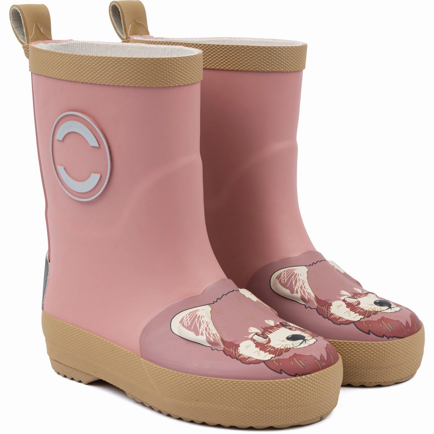 Mikk-Line Ash Rose Red Panda 3D Wellies Kids Rain Boots with free shipping