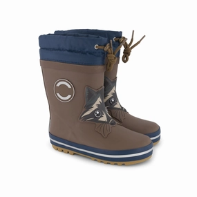 Mikk-Line Chocolate Chip Winter Wellies 3D Rubber Boots With Lining Kids sale