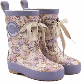 Mikk-Line Dusk Lace Printed Wellies Kids Rain Boots with free shipping