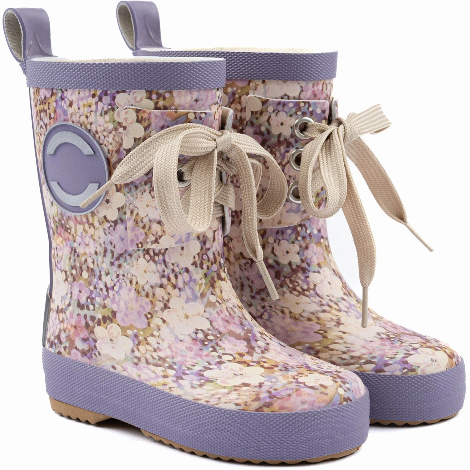 Mikk-Line Dusk Lace Printed Wellies Kids Rain Boots with free shipping