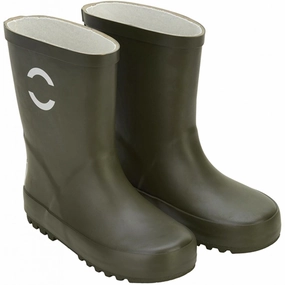 Mikk-Line Dusty Olive Wellies Solid Kids Rain Boots with free shipping