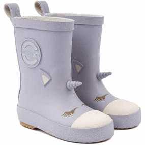 Mikk-Line Lavender Aura Unicorn 3D Wellies Kids Rain Boots with free shipping