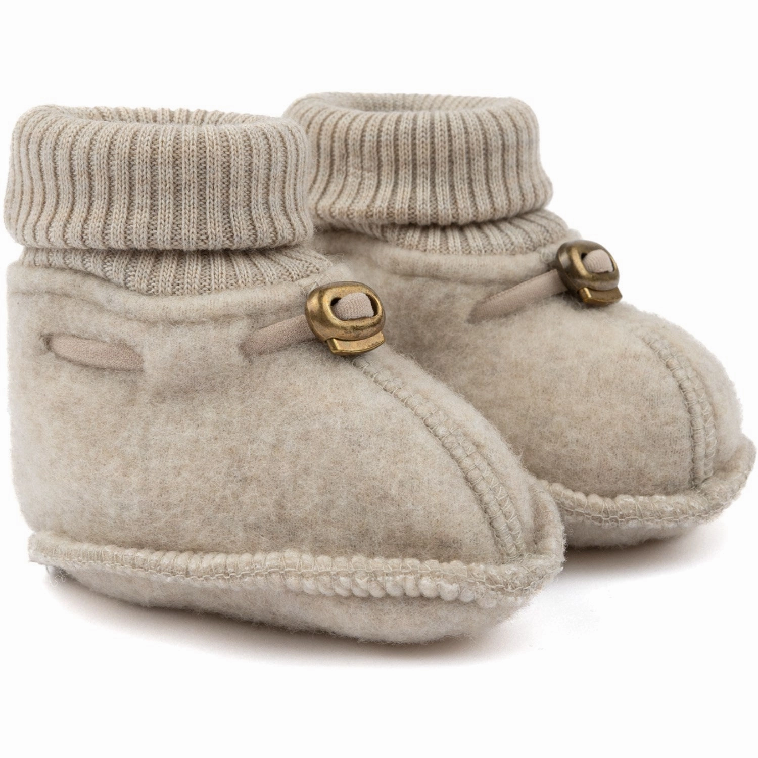Mikk-Line Melange Offwhite Wool Footies Wool Slippers Kids clearance