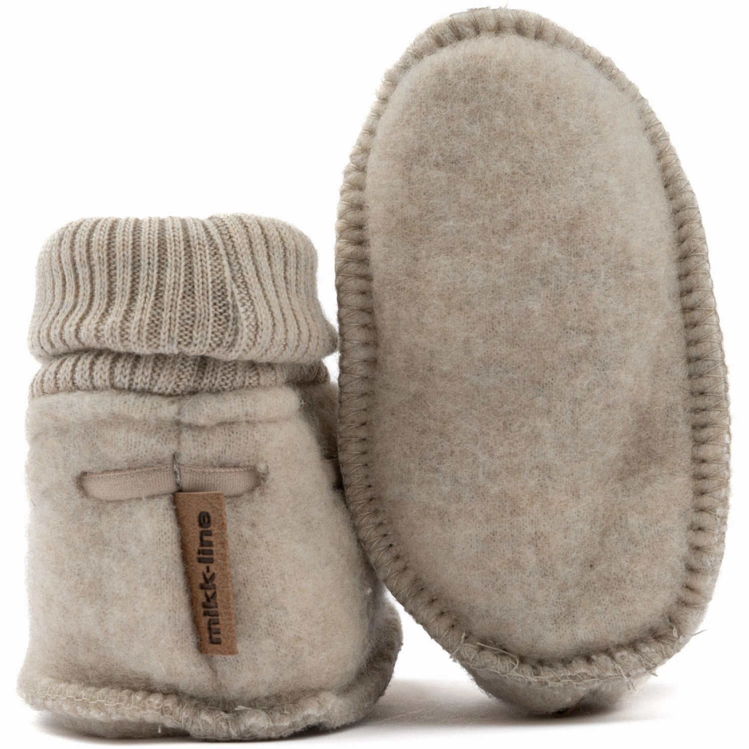 Mikk-Line Melange Offwhite Wool Footies