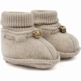 Mikk-Line Melange Offwhite Wool Footies Wool Slippers Kids clearance