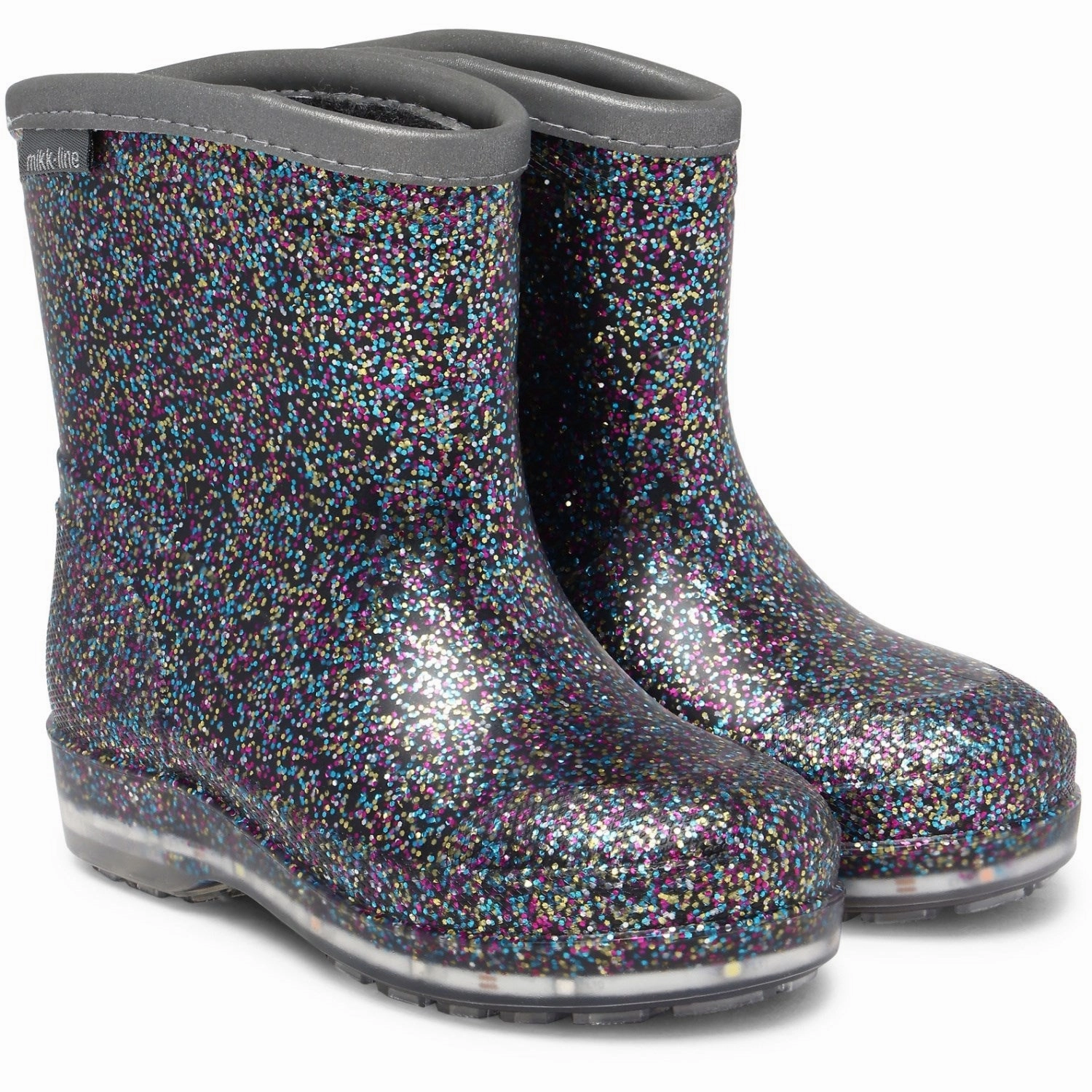 Mikk-Line Multi Glitter Short Winter Wellies - Light Rubber Boots With Lining Kids sale