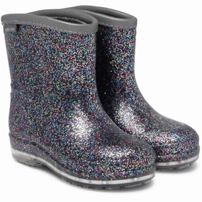 Mikk-Line Multi Glitter Short Winter Wellies - Light Kids Rain Boots with free shipping