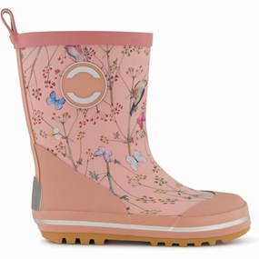Mikk-Line Printed Wellies Warm Taupe Kids Rain Boots with free shipping