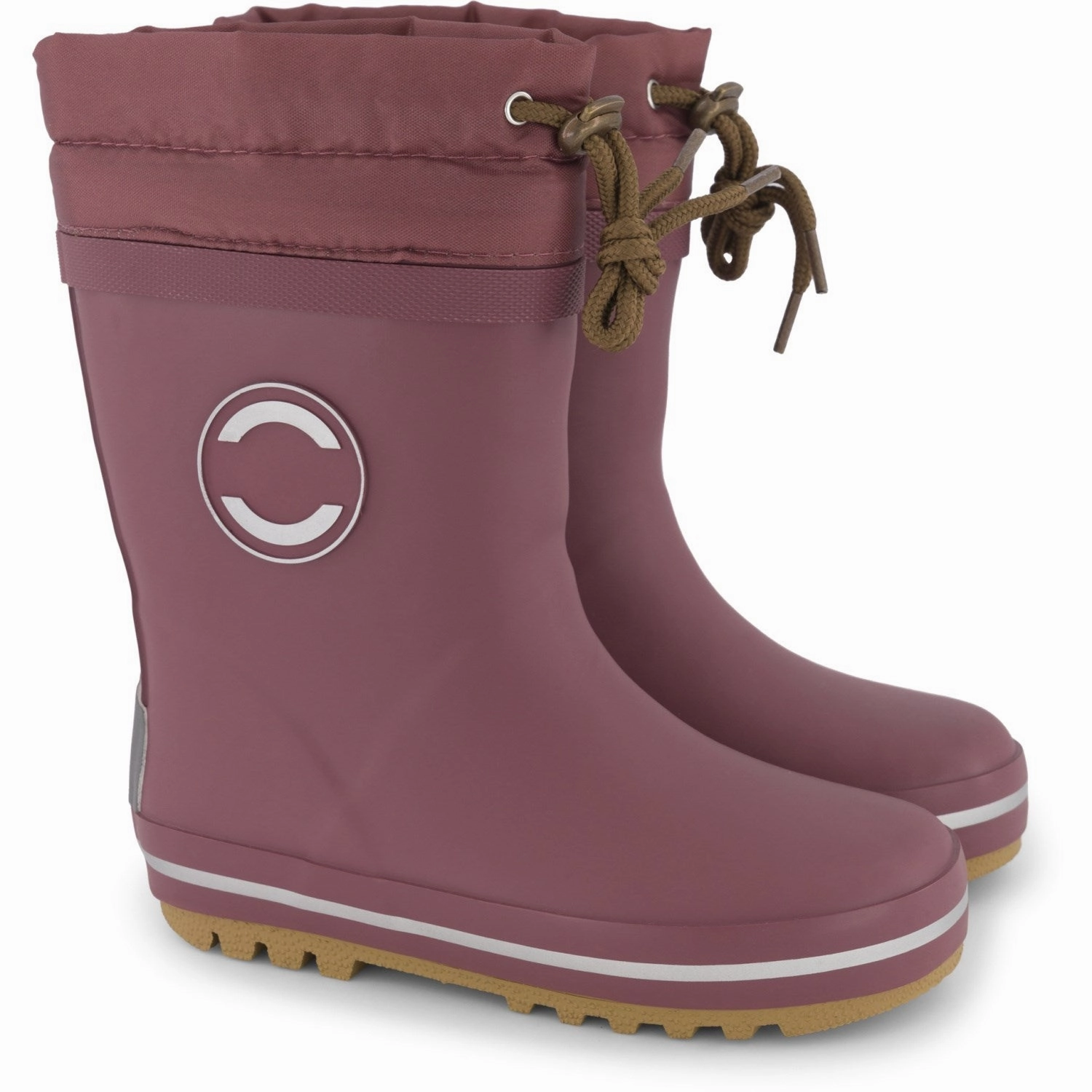 Mikk-Line Rose Brown Winter Wellies Kids Rain Boots with free shipping