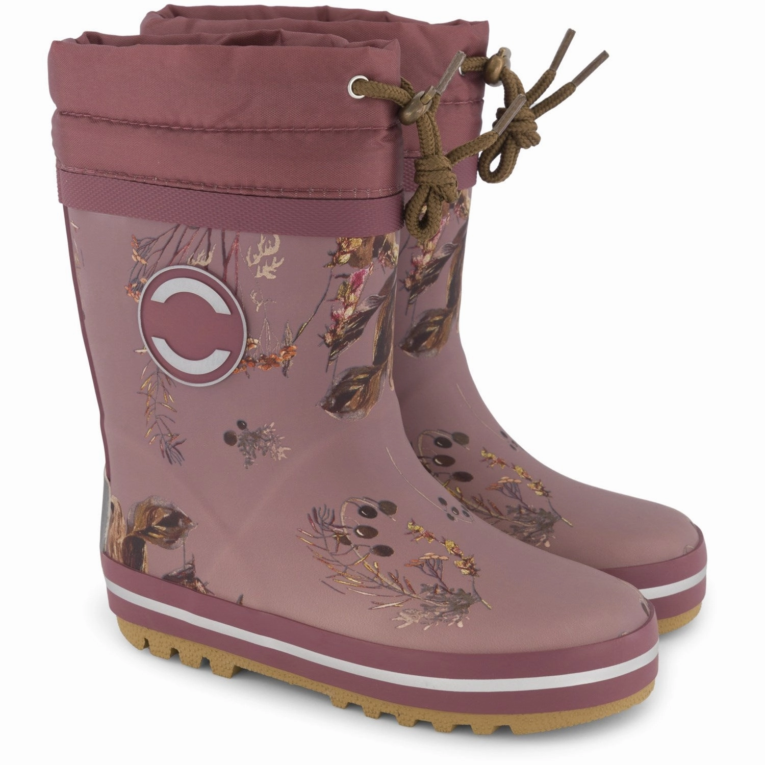 Mikk-Line Rose Brown Winter Wellies Rubber Boots With Lining Kids sale