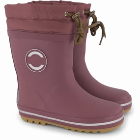 Mikk-Line Rose Brown Winter Wellies Kids Rain Boots with free shipping