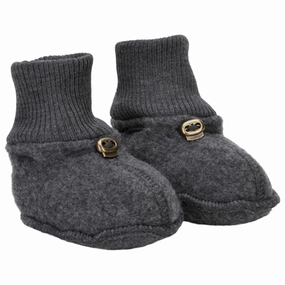 Mikk-Line Wool Footies Anthracite Melange Wool Slippers Kids clearance