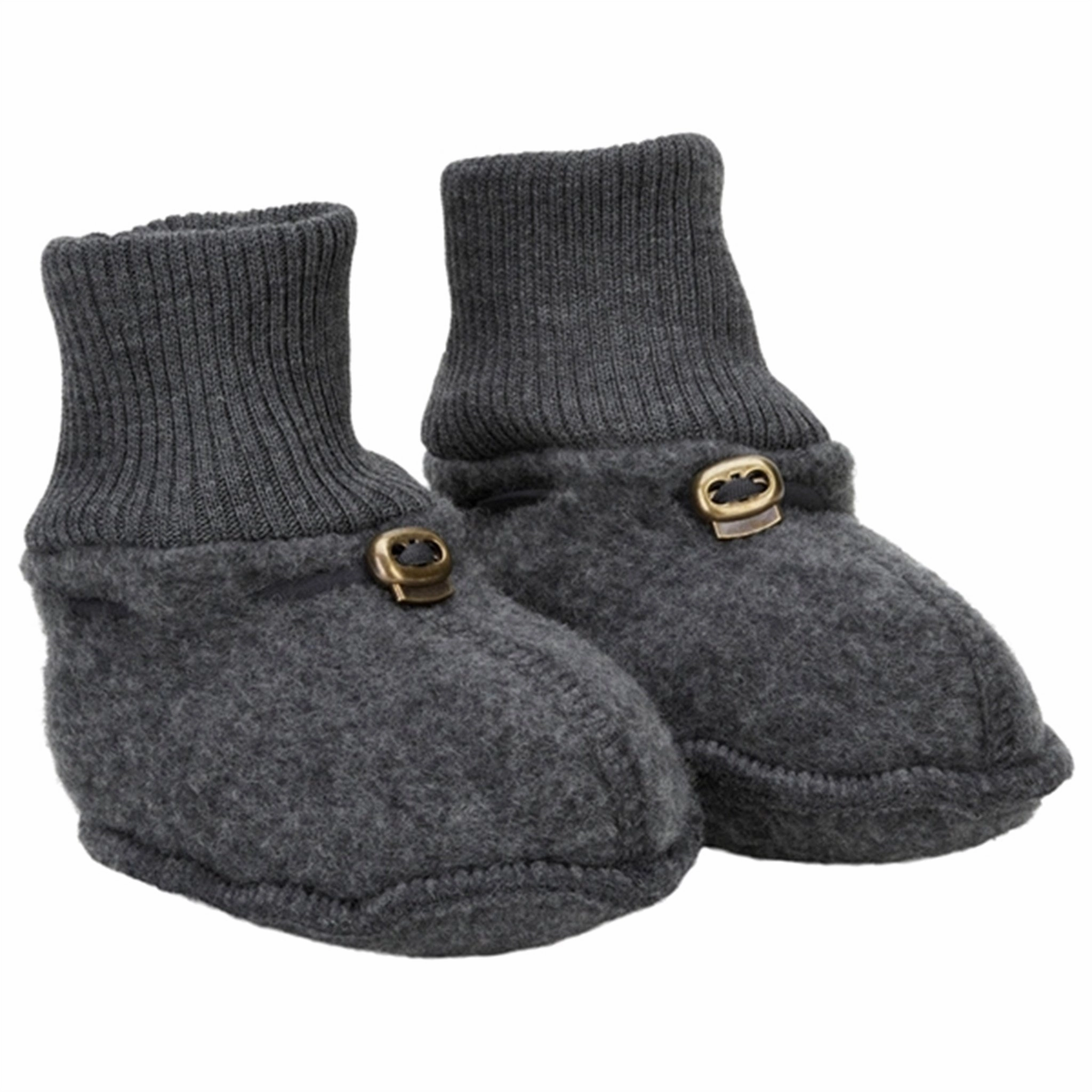 Mikk-Line Wool Footies Anthracite Melange Wool Slippers Kids clearance