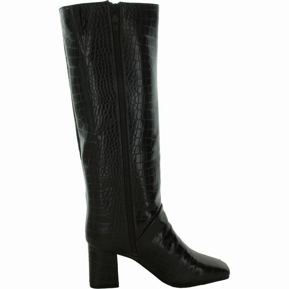 Millerr Womens Faux Leather Square Toe Knee-High Boots